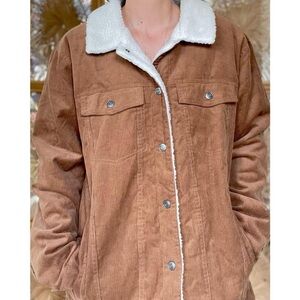 Mountain and Isles Brown Corduroy Jacket with Sherpa Lining NWT Men’s L